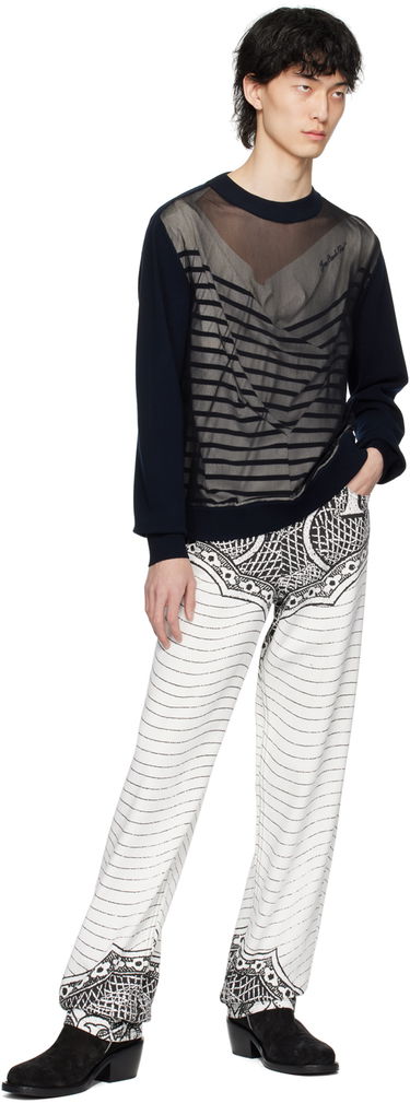 Пуловер Jean Paul Gaultier Gaultier Oversized Striped Sweater Тъмно синьо | 24/25-U-PL046B-M064-590100, 3