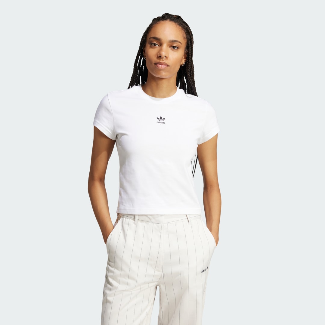 Тениска adidas Performance Slim Fit Essential T-Shirt Бяло | JC8973, 0