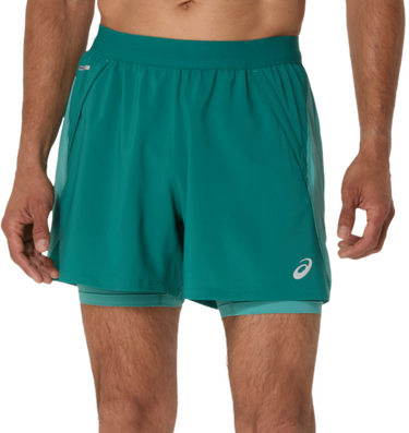 Къси панталони Asics Road 2-in-1 5" Shorts Зелено | 2011d245-301, 0