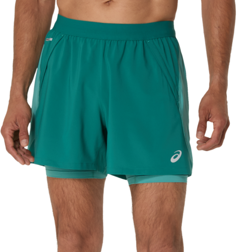 Къси панталони Asics Road 2-in-1 5" Shorts Зелено | 2011d245-301