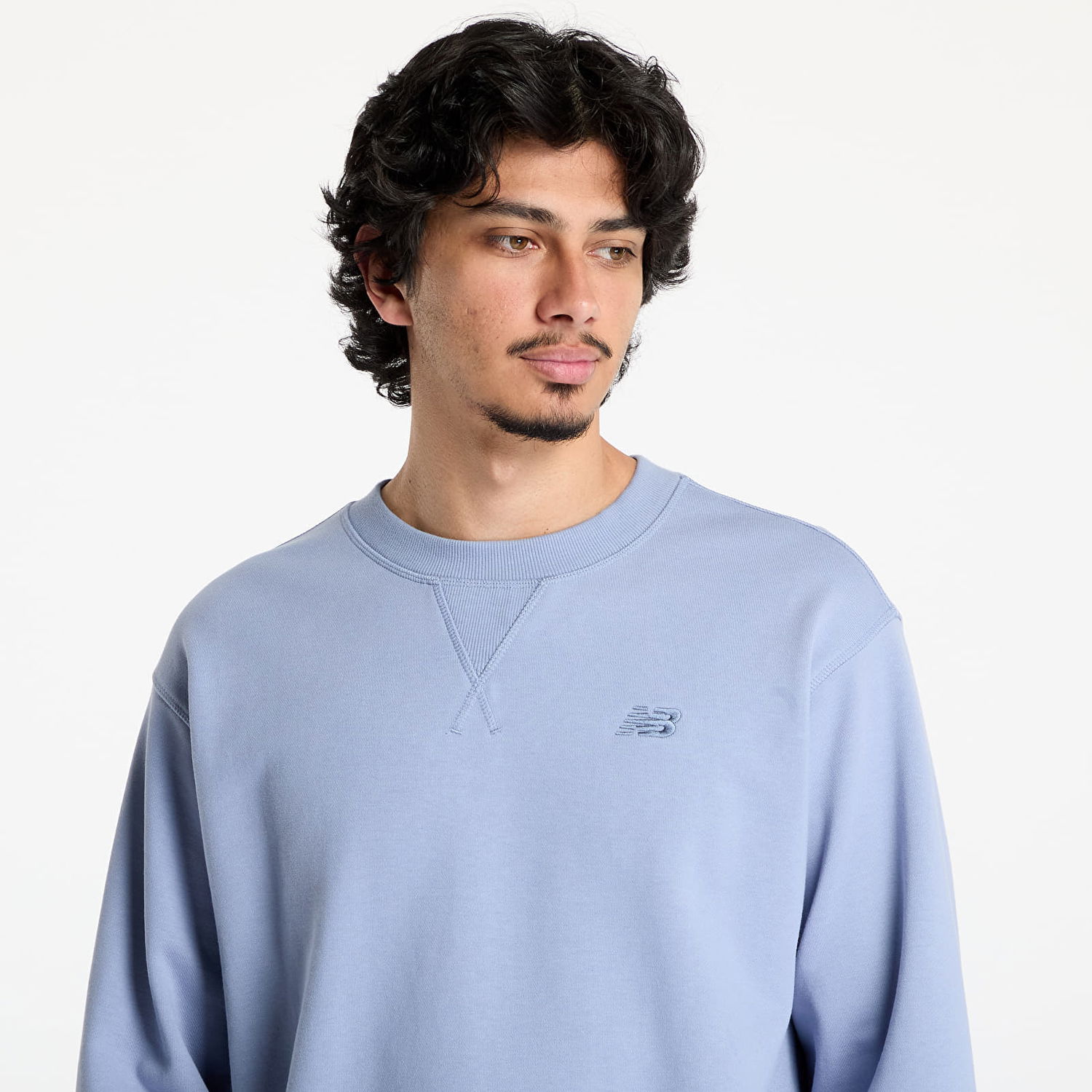 Пуловер New Balance Men's Sweatshirt Синьо | NBMT41506DUS, 1