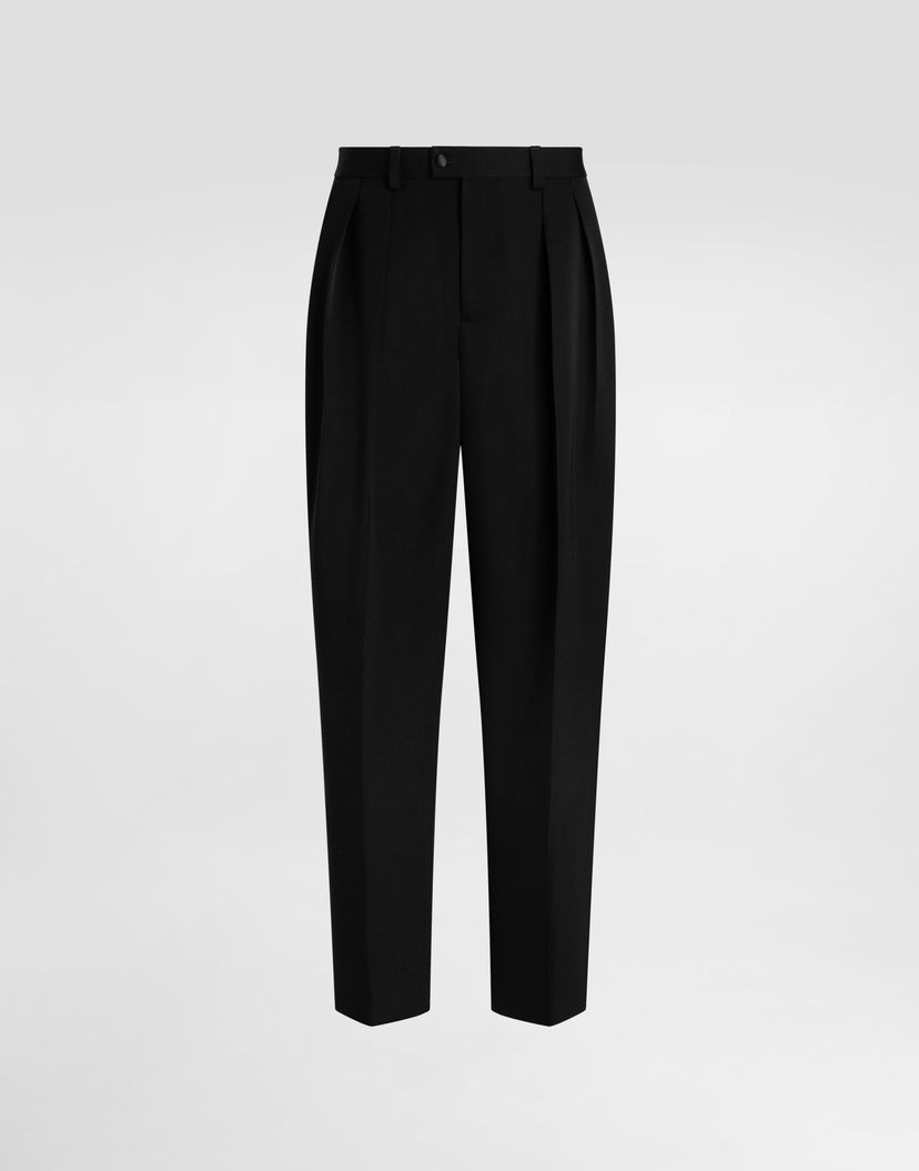 Панталони Dolce & Gabbana Dolce & Gabbana Wool Gabardine Pleated Trousers 46 Черно | GP16KTFU21EN0000