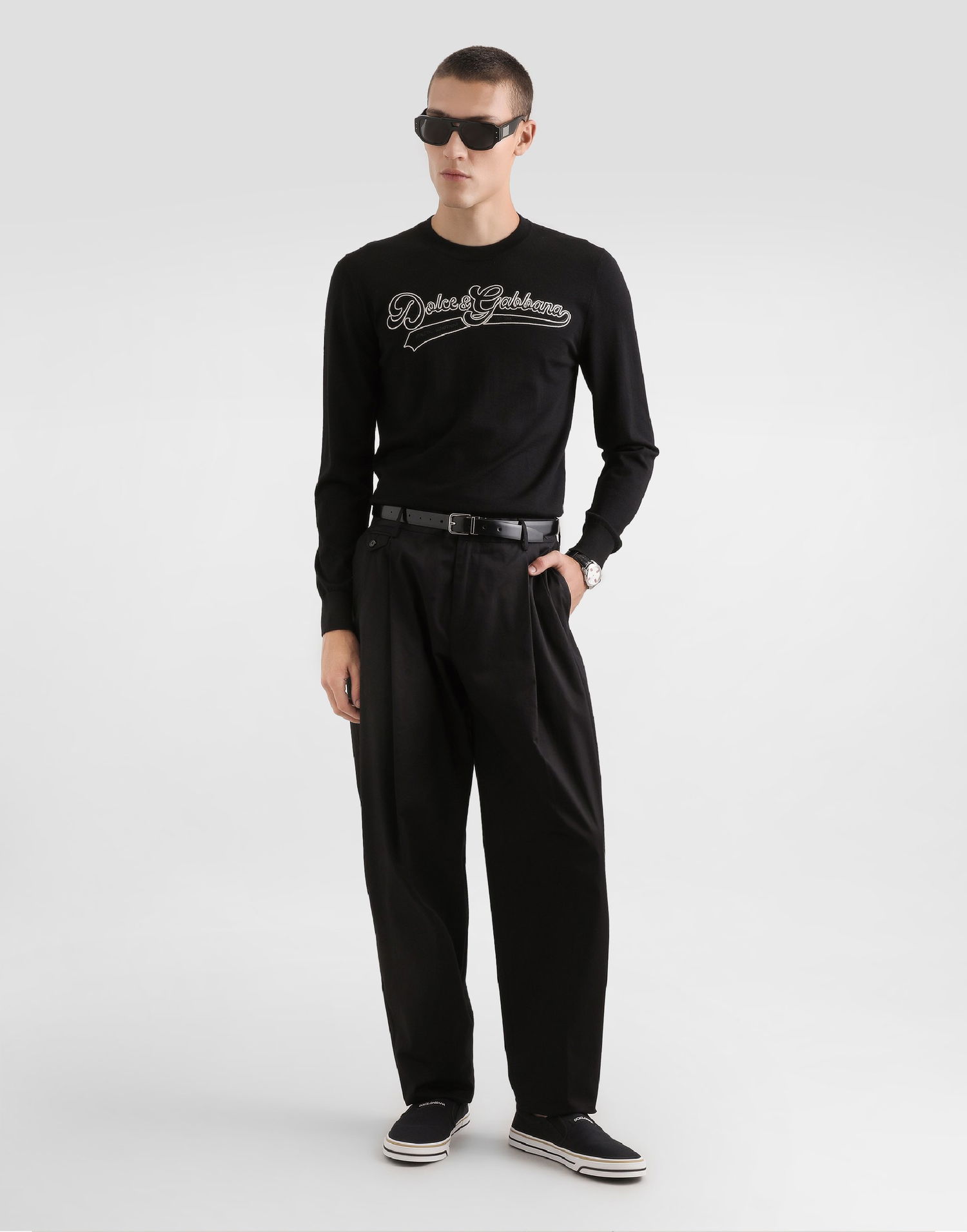 Пуловер Dolce & Gabbana Virgin Wool Pullover With Embroidery Collection Черно | GXX02ZJDVGBN0000, 1