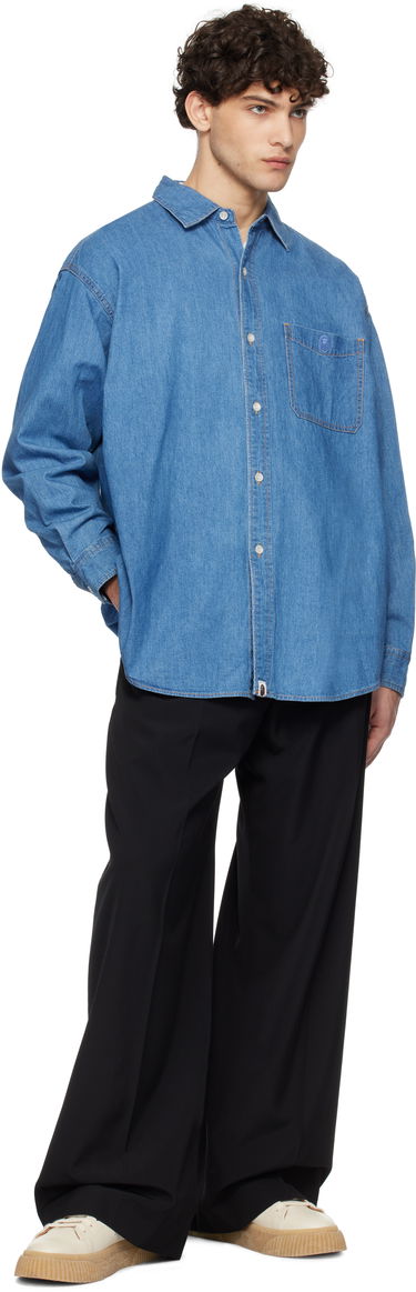Риза BAPE Relaxed Fit Denim Shirt Синьо | 001SHK221003F, 3