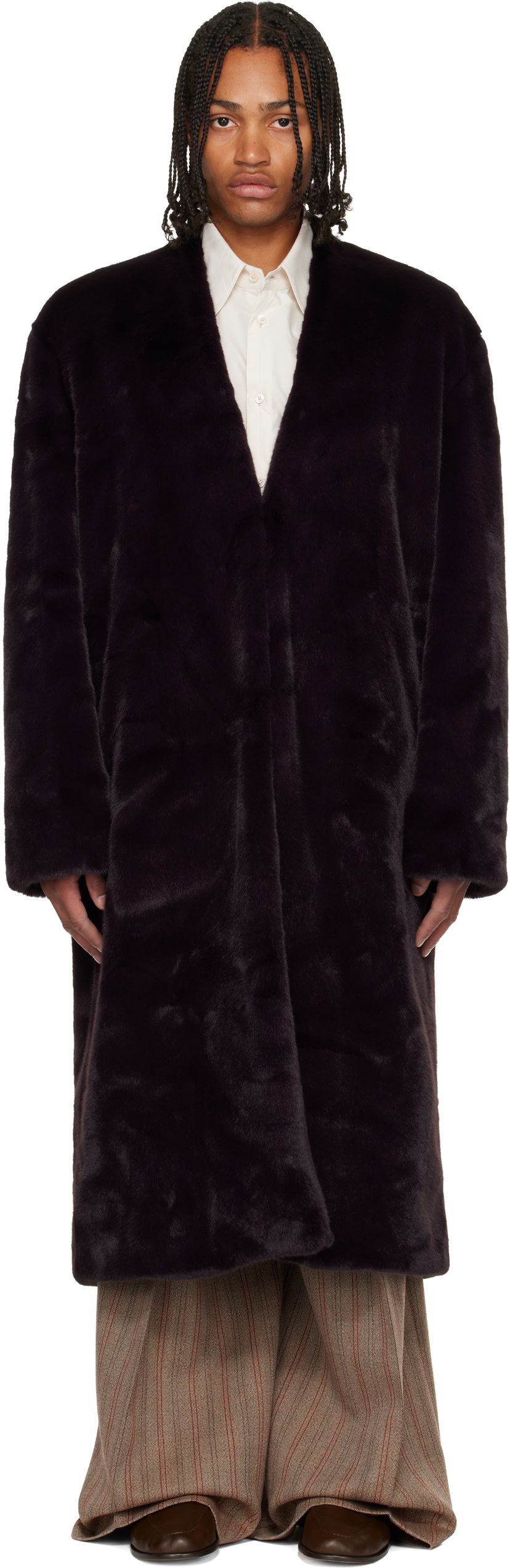 Палта Casablanca Shawl Faux-Fur Coat Черно | M-AW25-OT-218-01