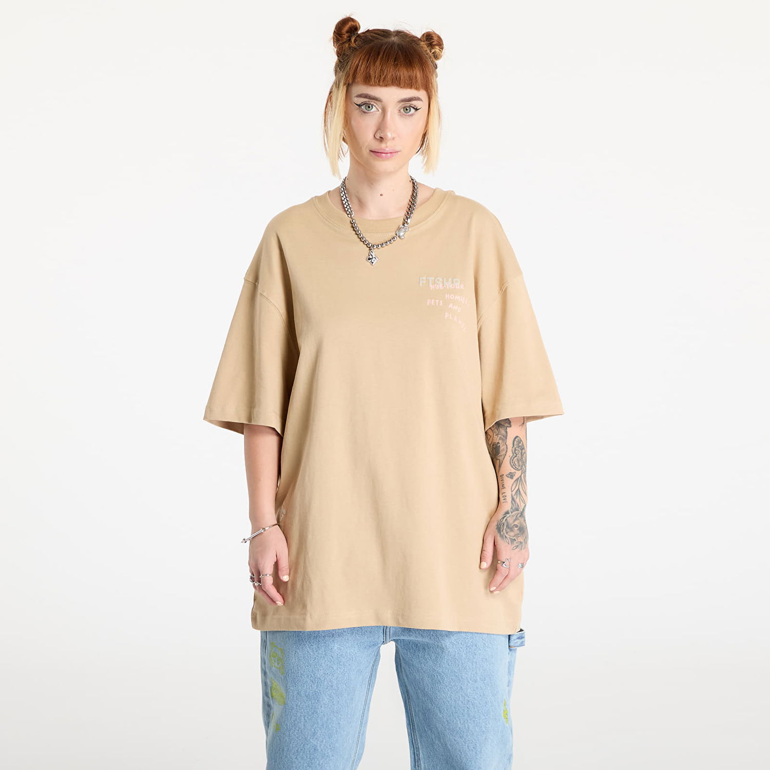 Тениска Footshop Spiritual Gangster Graphic Print T-Shirt Бежово | FTSHP_387, 1