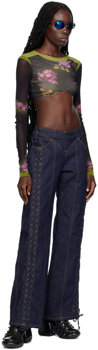 Съкратен топ Jean Paul Gaultier Gaultier 'The Fleurs Petit Grand' Crop Top Многоцветен | 23/12-F-TO080-T525-4000, 3