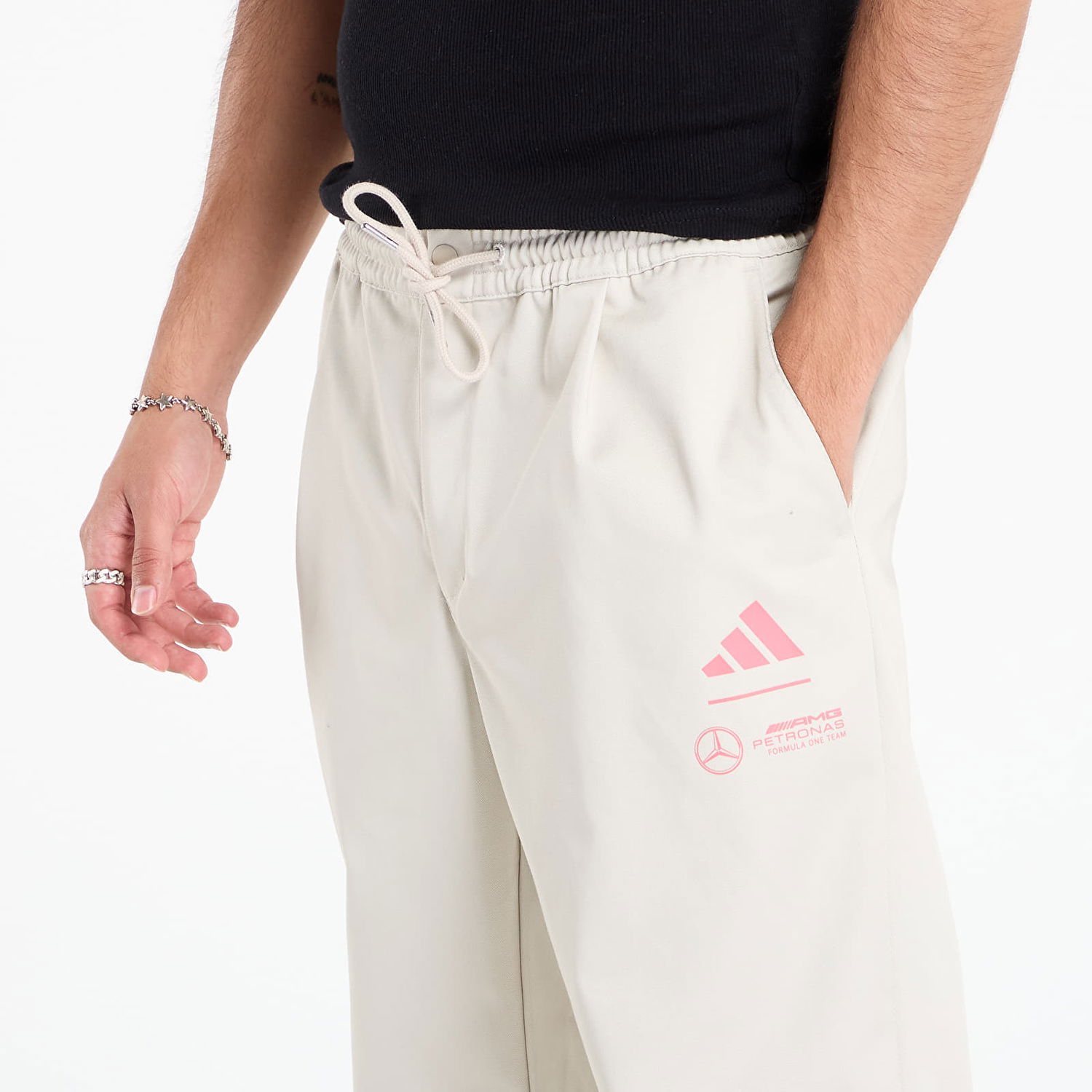 Панталони adidas Performance Mercedes - AMG Petronas Formula One Team Summer Chino Pants Бежово | JW3472, 1