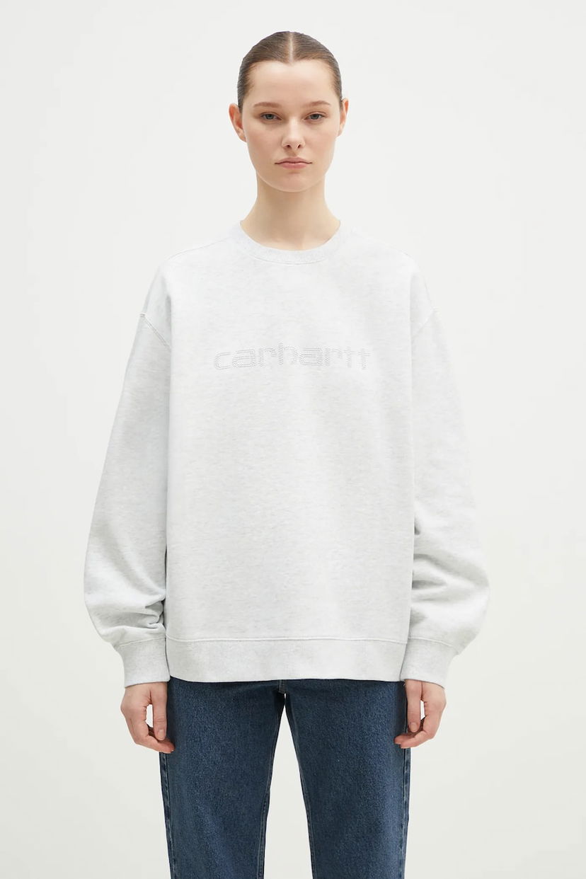 Суитчър Carhartt WIP Rivet Script Sweatshirt Сиво | I034420.1DQXX