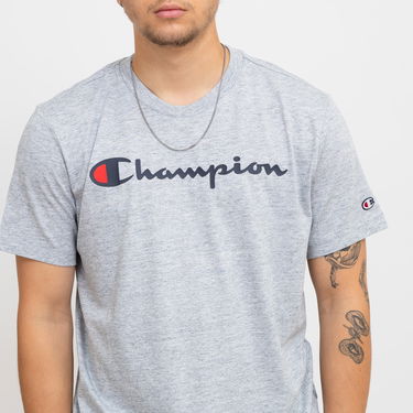 Тениска Champion Script Logo Crewneck T-Shirt Сиво | 219206-EM021, 2