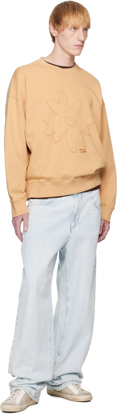 Пуловер MAISON KITSUNÉ Maison Kitsuné Crafted Daisy Oversize Sweatshirt Бежово | OM00306KM0001, 3