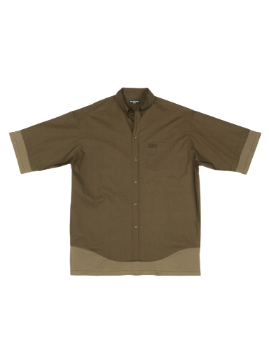 Риза Balenciaga BB Icon Layered Large Fit Shirt Зелено | 699195TMM442840