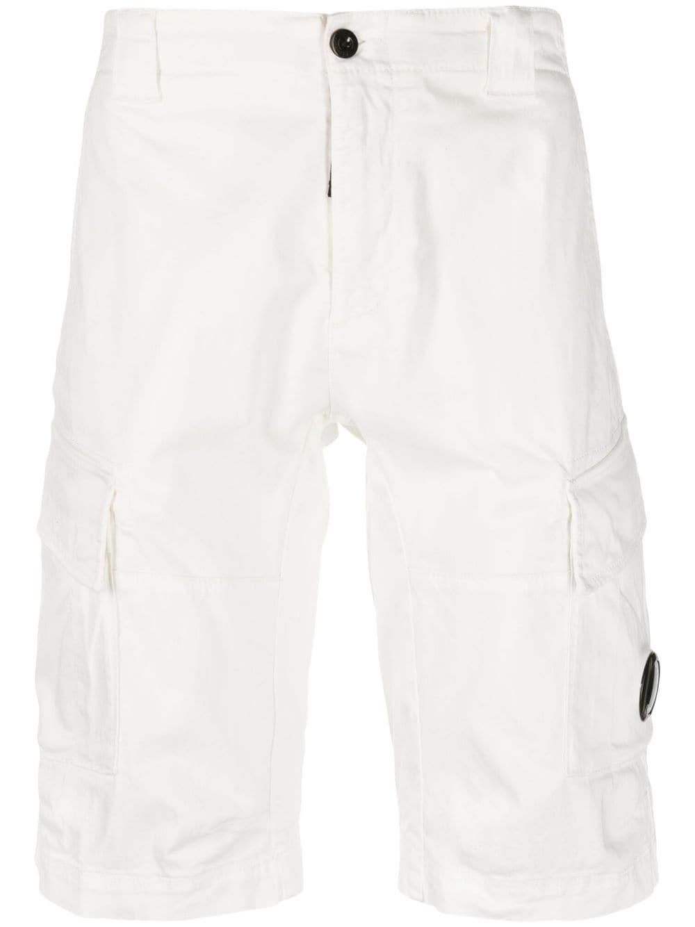 Къси панталони C.P. Company Stretch Sateen Cargo Shorts Gauze Бяло | 12CMBE062A005694G, 0