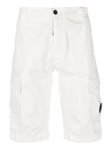 Къси панталони C.P. Company Stretch Sateen Cargo Shorts Gauze Бяло | 12CMBE062A005694G
