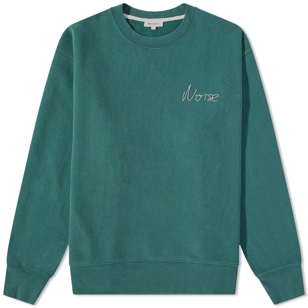 Суитчър NORSE PROJECTS Arne Chain Stitch Logo Crew Sweat Зелено | N20-1347-8112, 0
