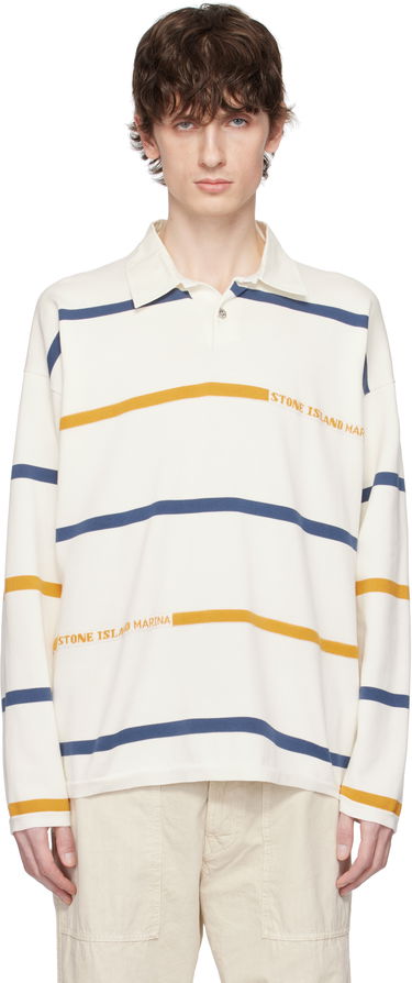 Поло тениска Stone Island Stone Island Striped Organic Cotton Polo Бяло | K1S15 5100035 S00XB, 0