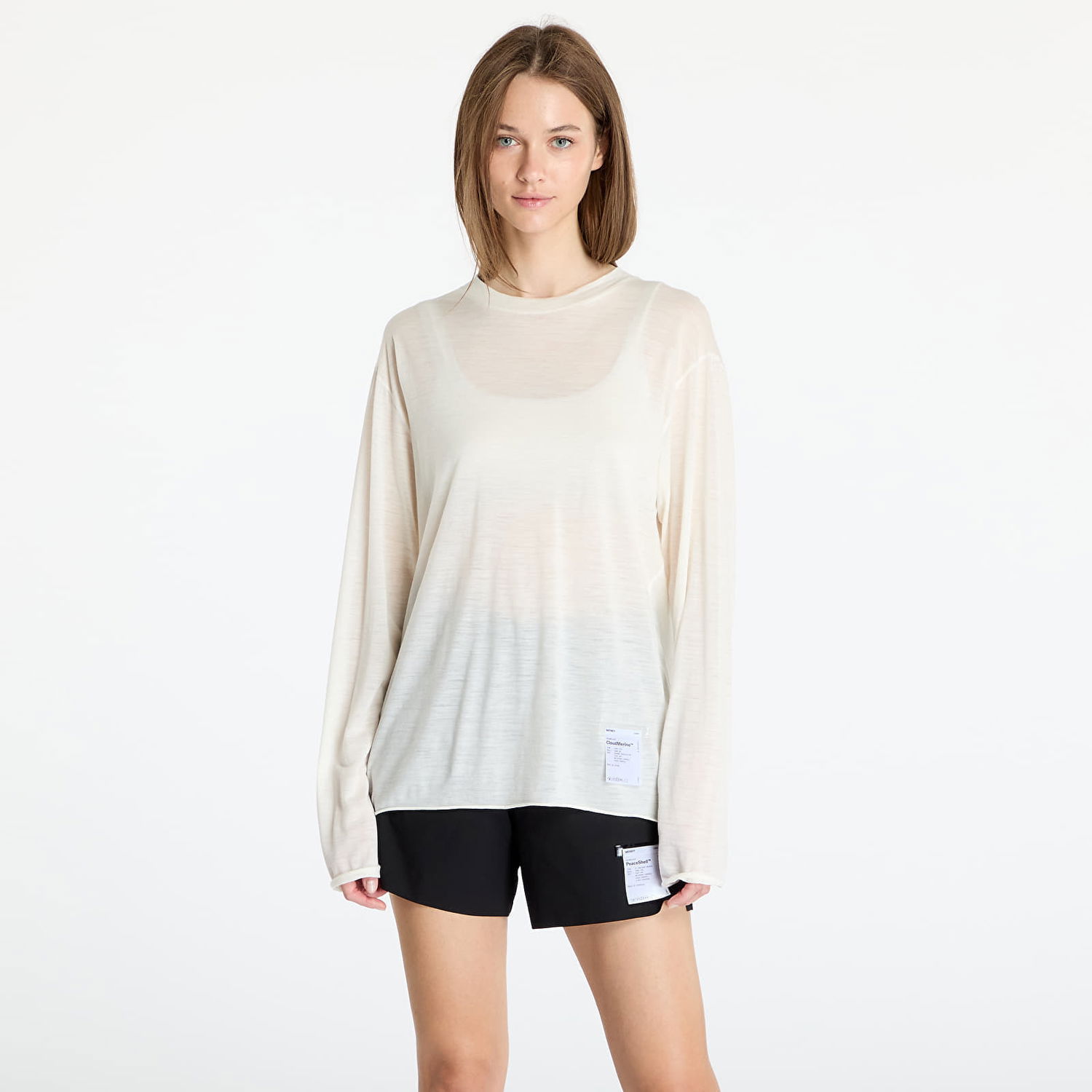 Тениска Satisfy CloudMerino Long Tee UNISEX Chalk Бежово | 11003-CH, 1