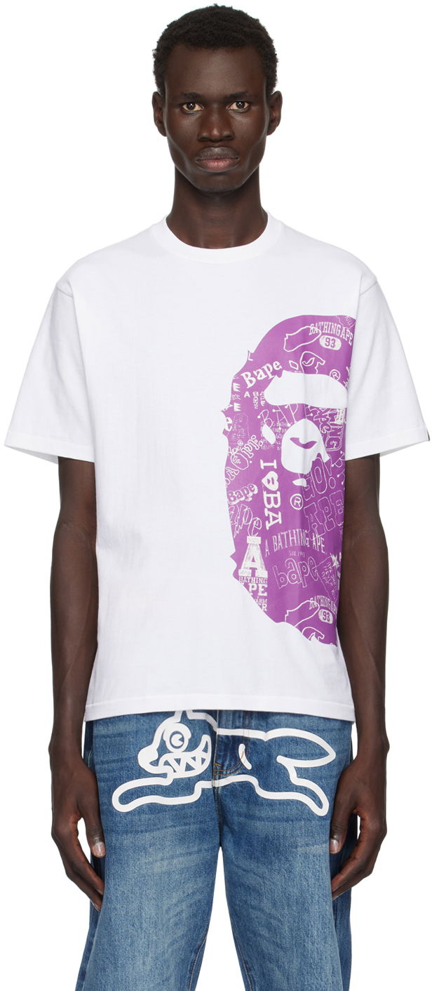 Тениска BAPE Comic Art Big Ape Head T-shirt Бяло | 001TEK301044M