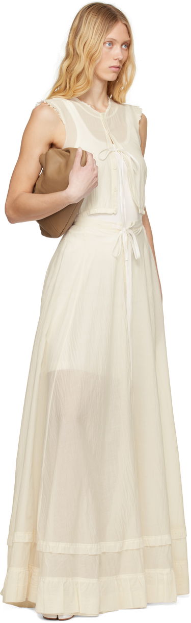 Pокля Maison Margiela MM6 Maison Margiela Cotton Voile Maxi Dress Бяло | S62DG0045 M35440, 3
