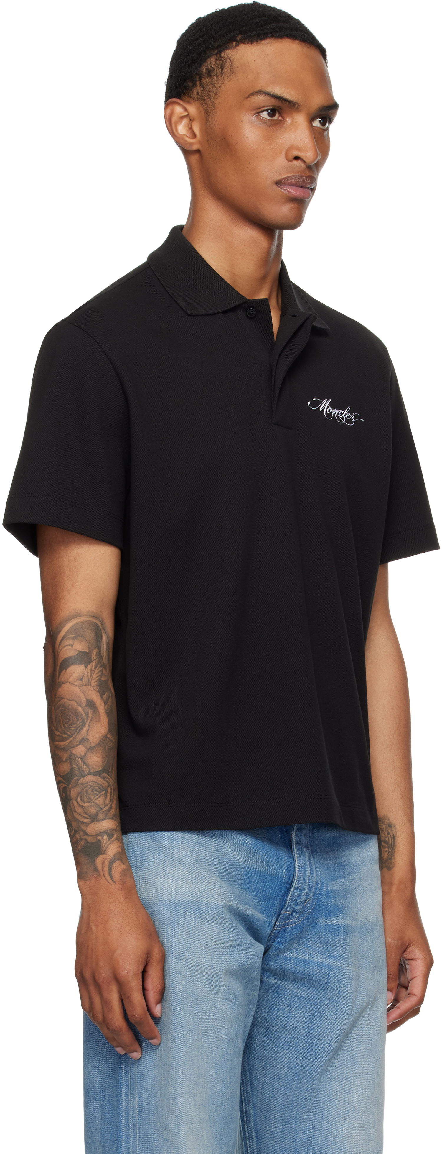 Поло тениска Moncler Moncler Archivio Creativo Polo Черно | K20918A0001089A16, 1