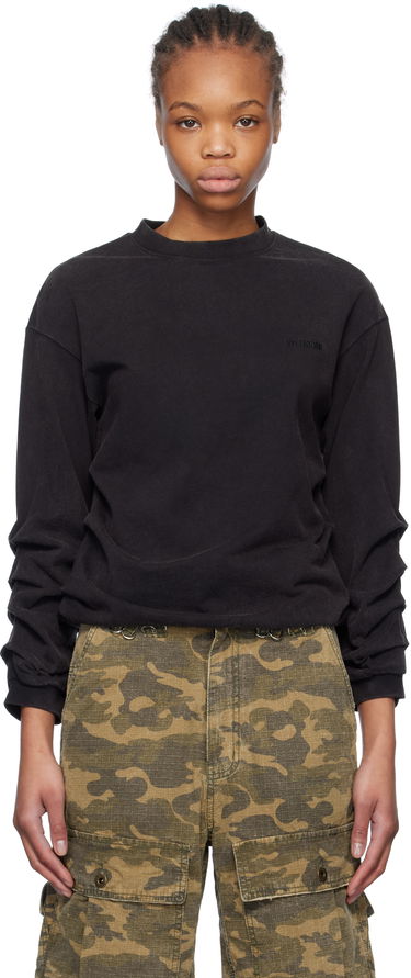 Тениска We11done We11done Wrinkled Long Sleeve T-Shirt Черно | WD-TT0-25-775-U-BK, 0
