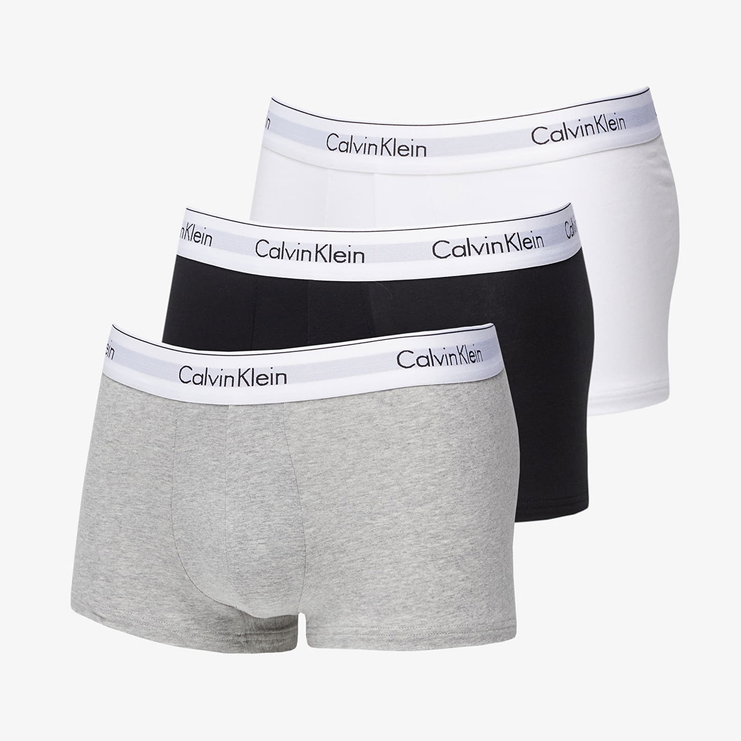 Боксерки CALVIN KLEIN Modern Cotton Stretch Low Rise Trunk 3-Pack "Black/ White/ Grey" Многоцветен | NB1085A MP1, 0