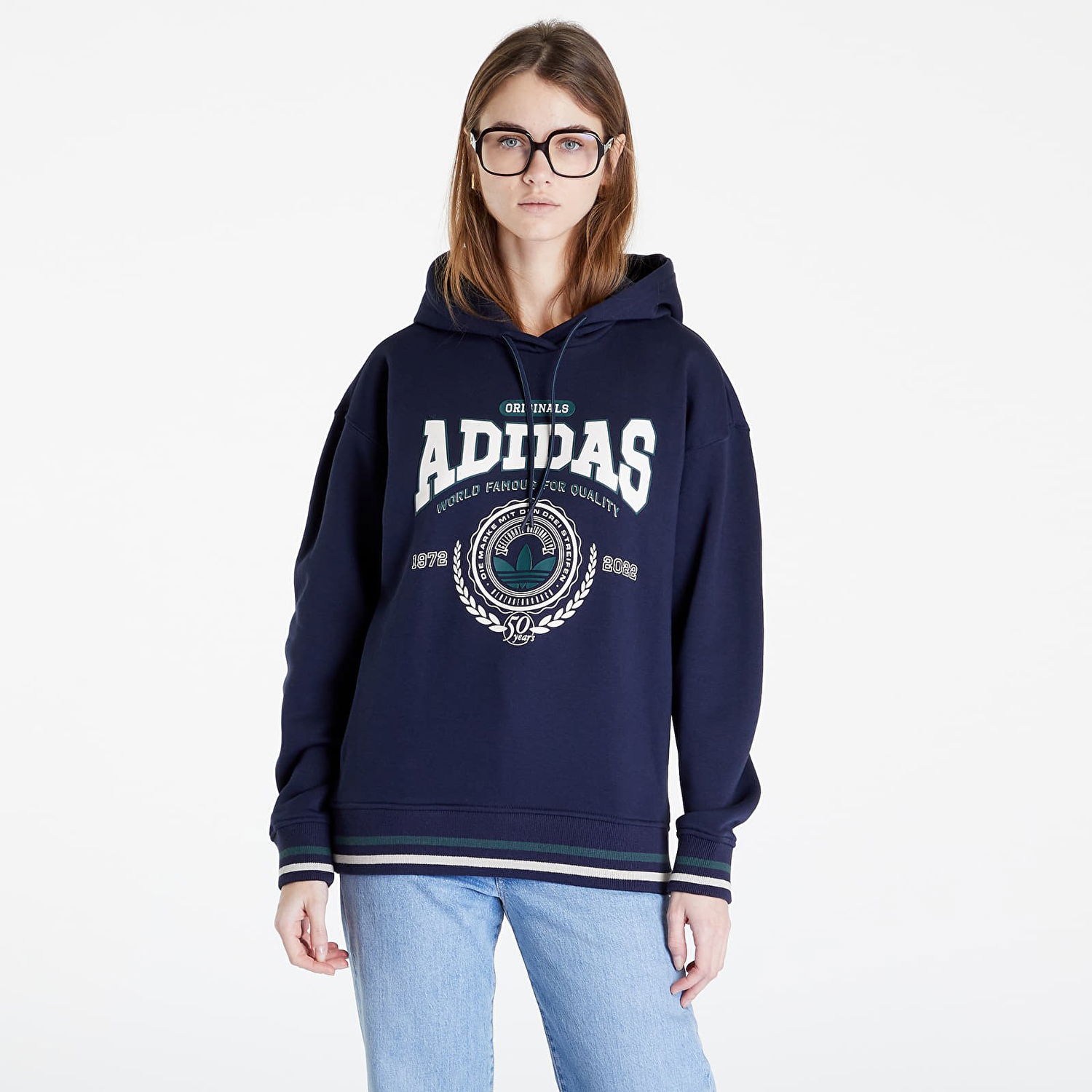 Суитчър adidas Originals Anniversary Hoodie Тъмно синьо | IA8319, 0