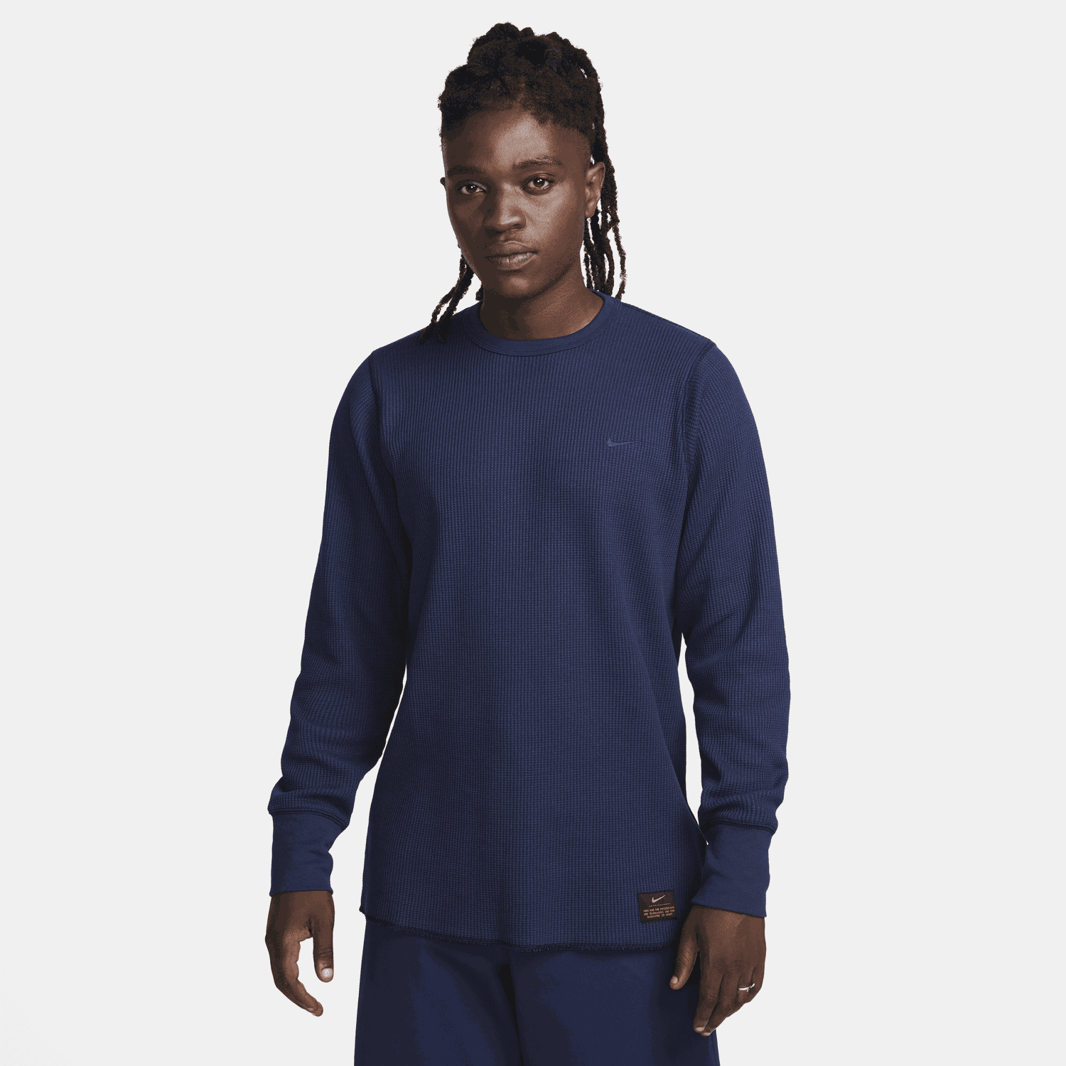 Суитчър Nike Long-sleeve Heavyweight Waffle Top Тъмно синьо | DX0894-451, 1