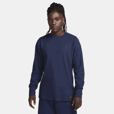Суитчър Nike Long-sleeve Heavyweight Waffle Top Тъмно синьо | DX0894-451, 1