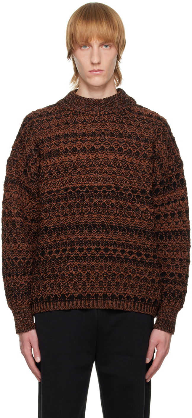 Пуловер Serapis Brown & Black Patterned Crewneck Sweater Кафяво | FW22_FS_2