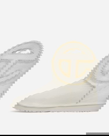 Кецове и обувки UGG Telfar Logo Mini Crinkle Leather Boots White Бежово | 1155790 WHT, 3