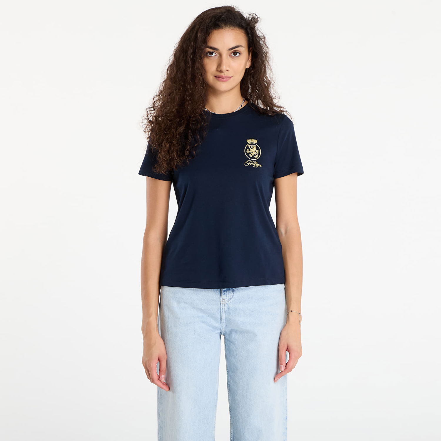 Тениска Tommy Hilfiger Tommy Hilfiger TH Crest Embroidery Crew Neck T-Shirt Тъмно синьо | WW0WW46153 C1G, 0