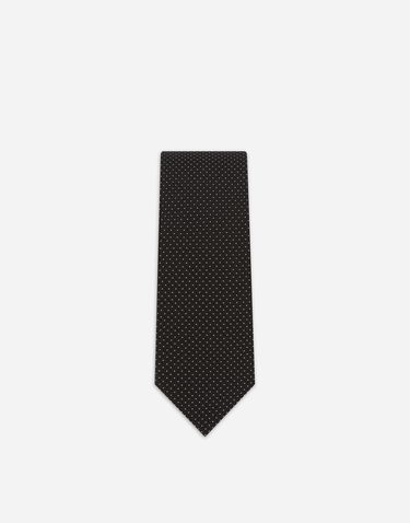 Аксесоари Dolce & Gabbana Dolce & Gabbana Silk Jacquard Tie With Micro Polka-dot Design Черно | GT149EG0JRPN0004, 3