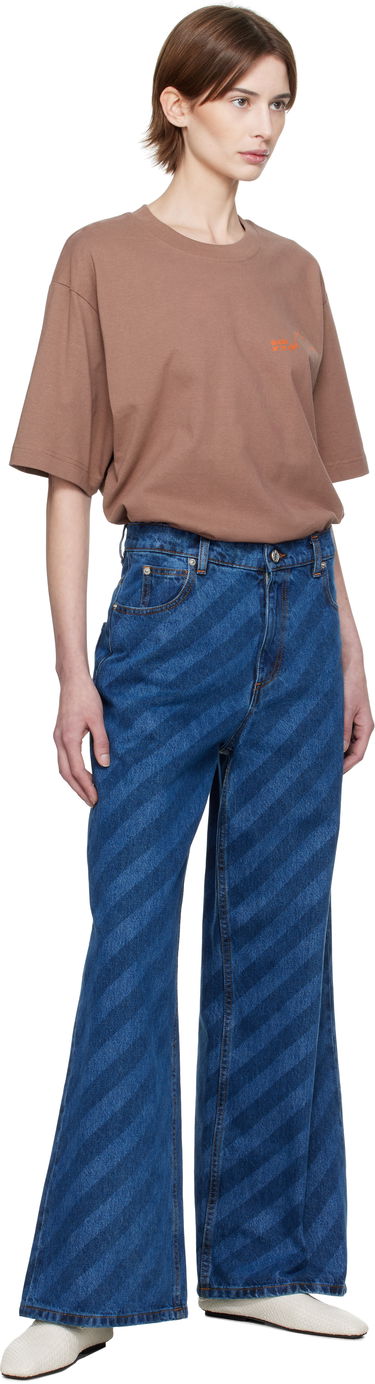 Дънки Marni Marni Wide Leg Diagonal Stripe Jeans Синьо | PAJD0432A0 USCX36, 3