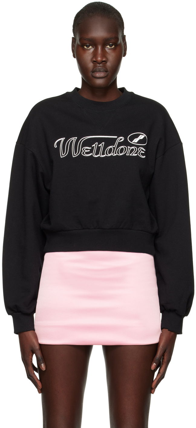 Пуловер We11done We11done Cropped Sweatshirt Черно | WD-TS3-22-860-W-BK, 0