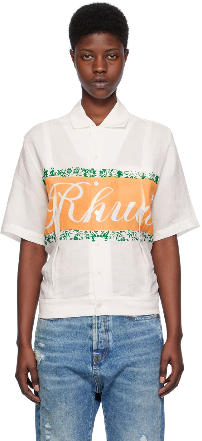 Риза Rhude Printed Shirt Бяло | RHPS24SR10023060, 0