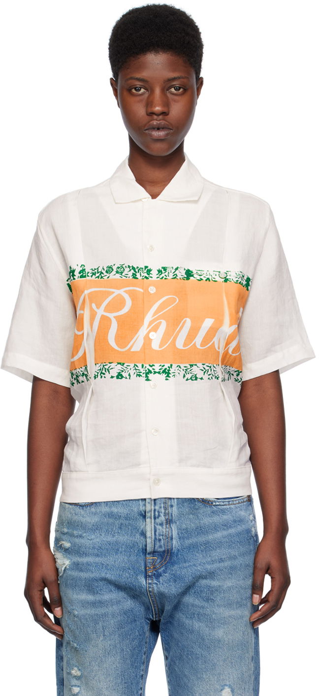 Риза Rhude Printed Shirt Бяло | RHPS24SR10023060