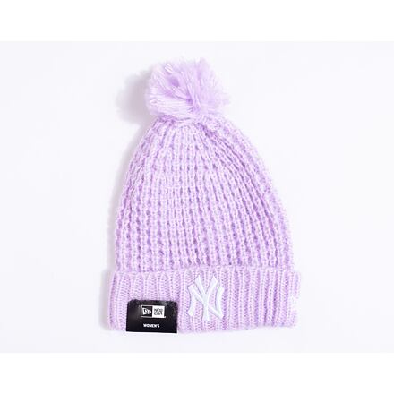 MLB Womens Cosy Pom Beanie New York Yankees Digital Lavender / White One Size