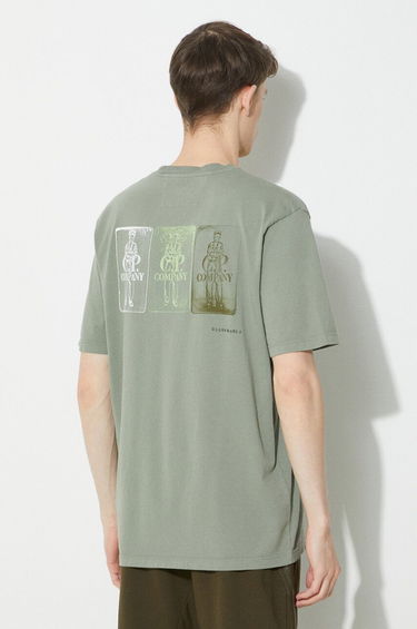 Тениска C.P. Company Three Cards Graphic T-Shirt Зелено | 16CMTS288A005431G, 0