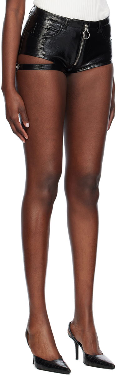 Къси панталони Courrèges Vinyl Pin-Buckle Shorts Черно | 124CSH035VY0014, 1