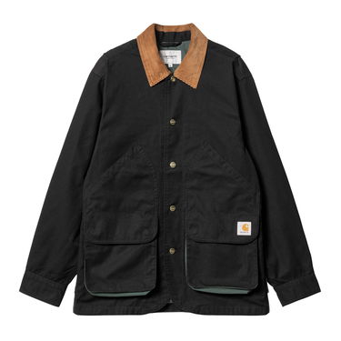 Яке Carhartt WIP Heston Jacket "Black / Discovery Green heavy stone wash" Черно | I032148_1OC_60, 7