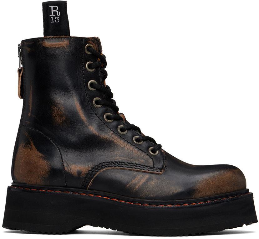 Облекло R13 R13 Single Stack Boots Черно | R13WS025-R01