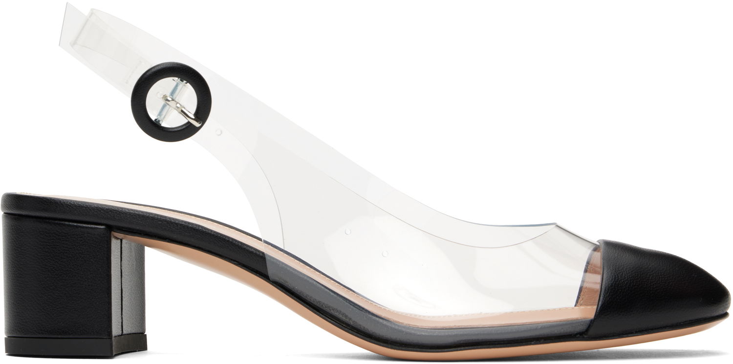 Кецове и обувки Gianvito Rossi Gianvito Rossi Nappa Soft Glass Slingback Heels Черно | G95568-45RIC-NOG, 0