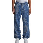 Og K Distress Camo Five Pocket Denim Jeans