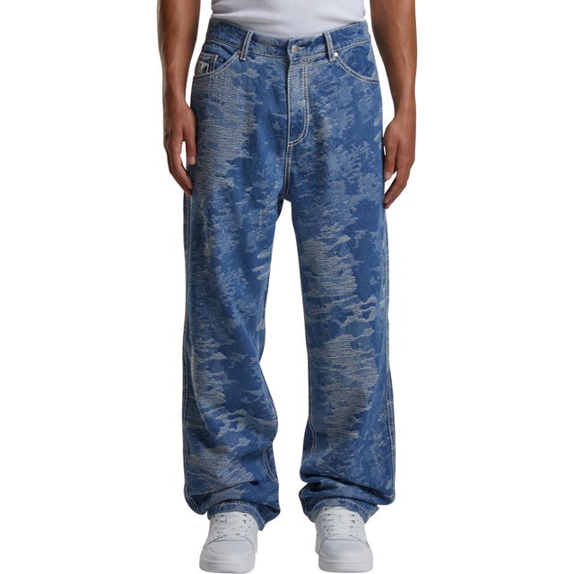 Og K Distress Camo Five Pocket Denim Jeans