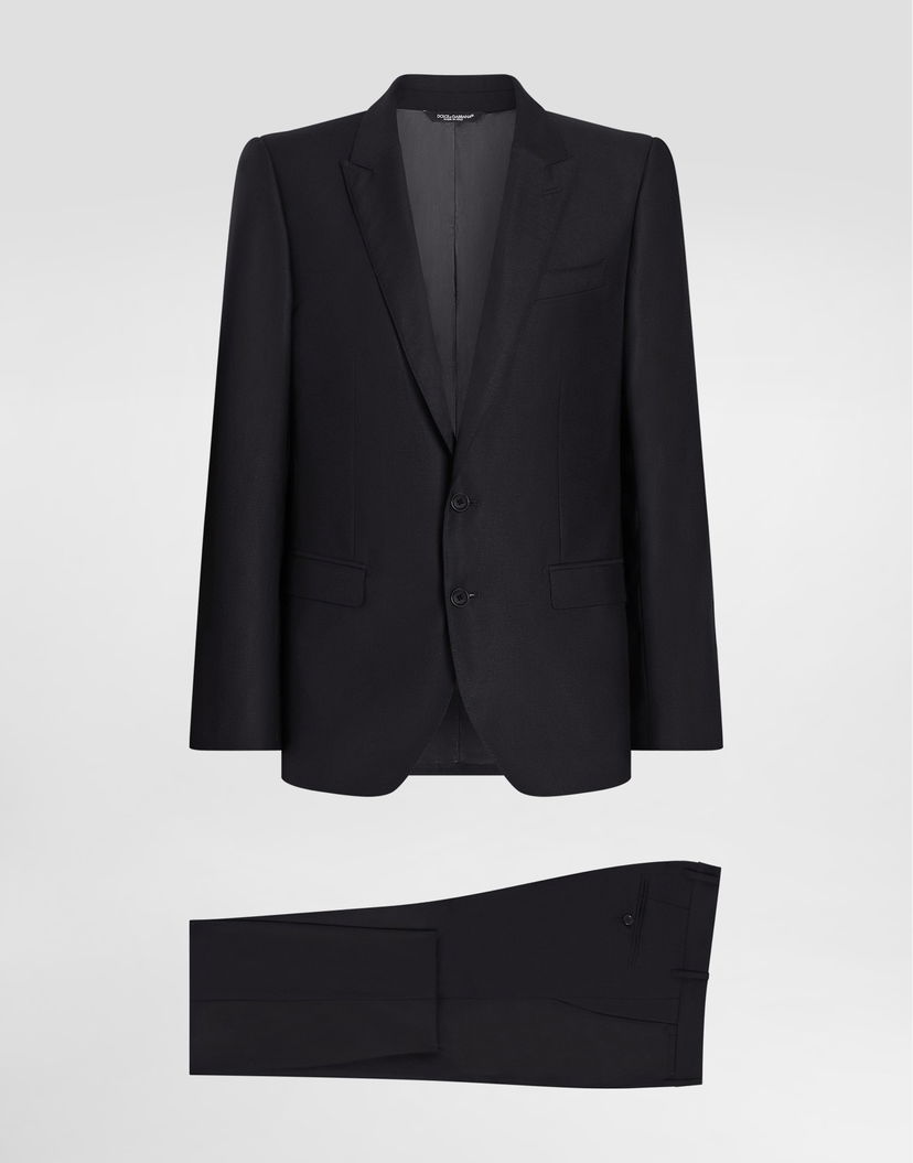 Комплект Dolce & Gabbana Single-breasted Suit In Wool And Silk Черно | GK0RMTGG059B0665