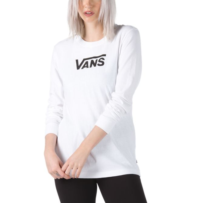 Тениска Vans WM FLYING V LS T-Shirt Бяло | vn0a3ulgwht1