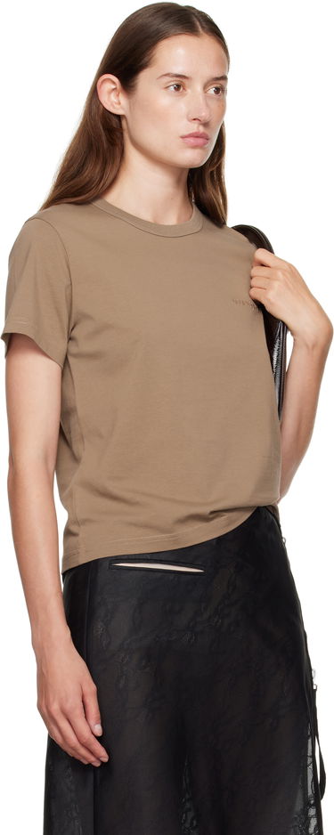 Тениска Courrèges Courrèges Embroidered T-Shirt Кафяво | 325JTS217JS0233, 1