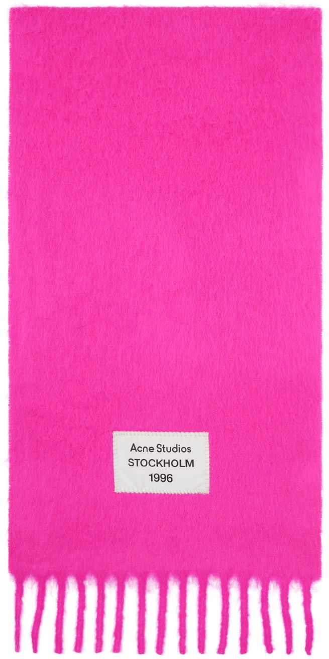 Шал Acne Studios Pink Fringe Alpaca Scarf Розово | CA0350-