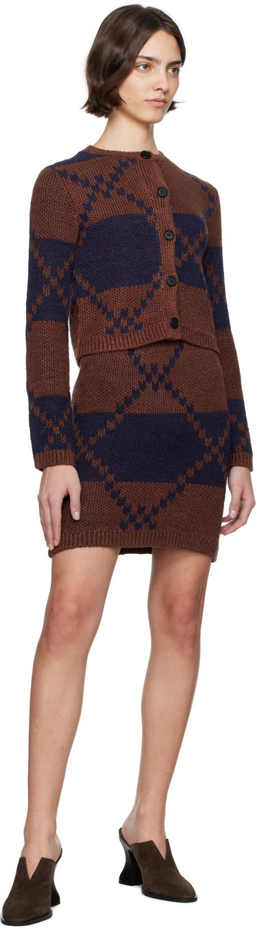 Пола JW Anderson JW Anderson Fairisle Knit Miniskirt Кафяво | KW1412-YN0439, 3